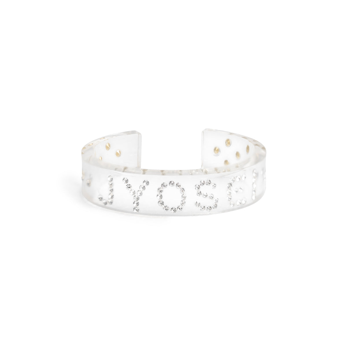 JYOSEI_Narrow_Transparent_Acrylic_Diamond_Inlaid_Open_Cuff_Women&