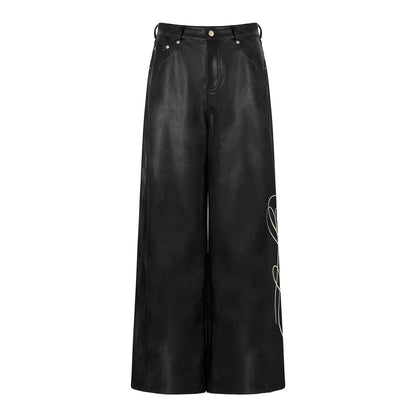 JYOSEI_Off_Shoulder_Embroidered_Crop_Hoodie_with_Wide_Leg_Low_Rise_Leather_Pants_Set_MISSTT