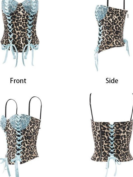 JYOSEI Peacock Blue Lace Deconstructed Zipper Boned Women&