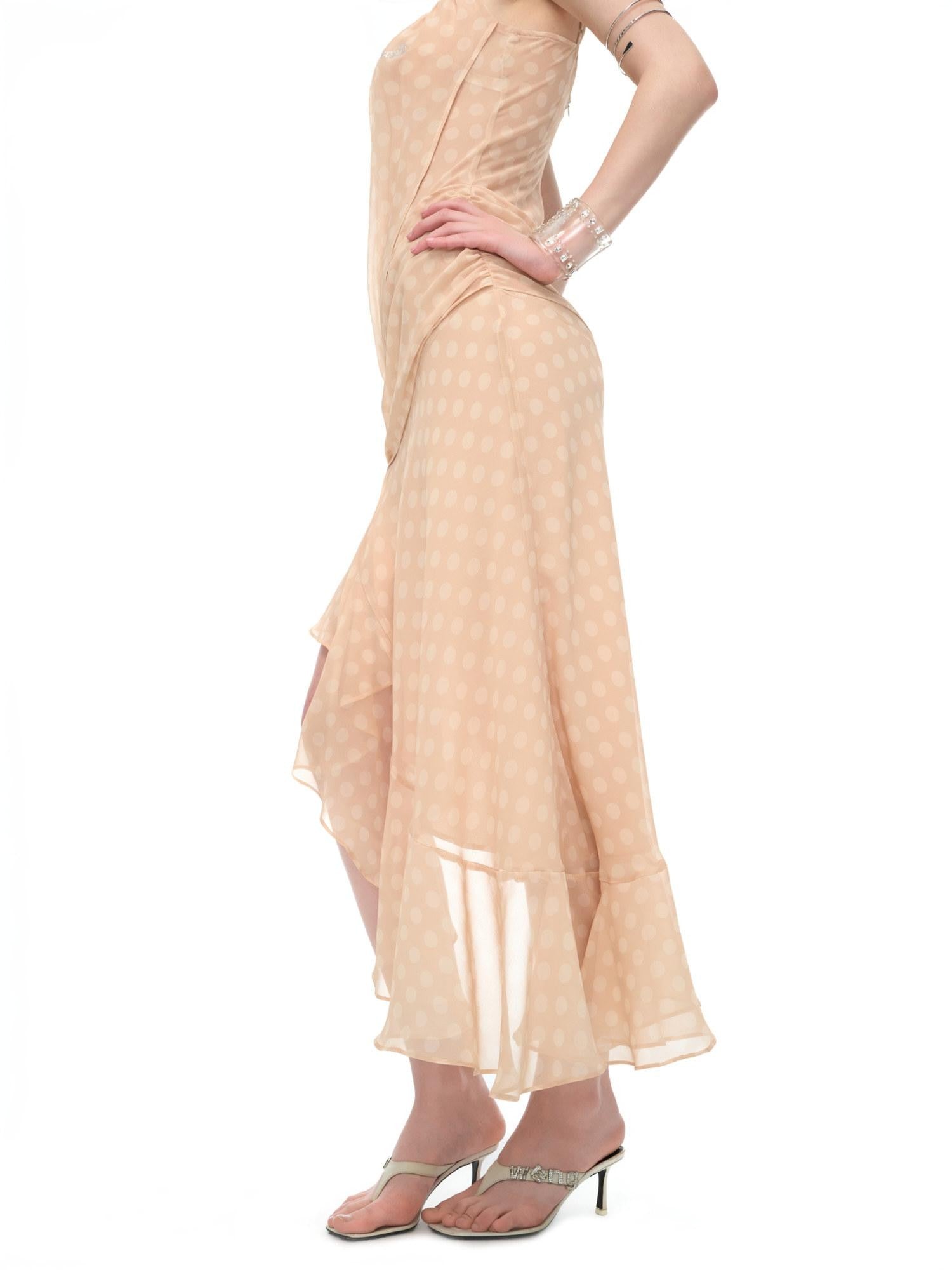 JYOSEI Polka Dot Asymmetric Ruffle Women&