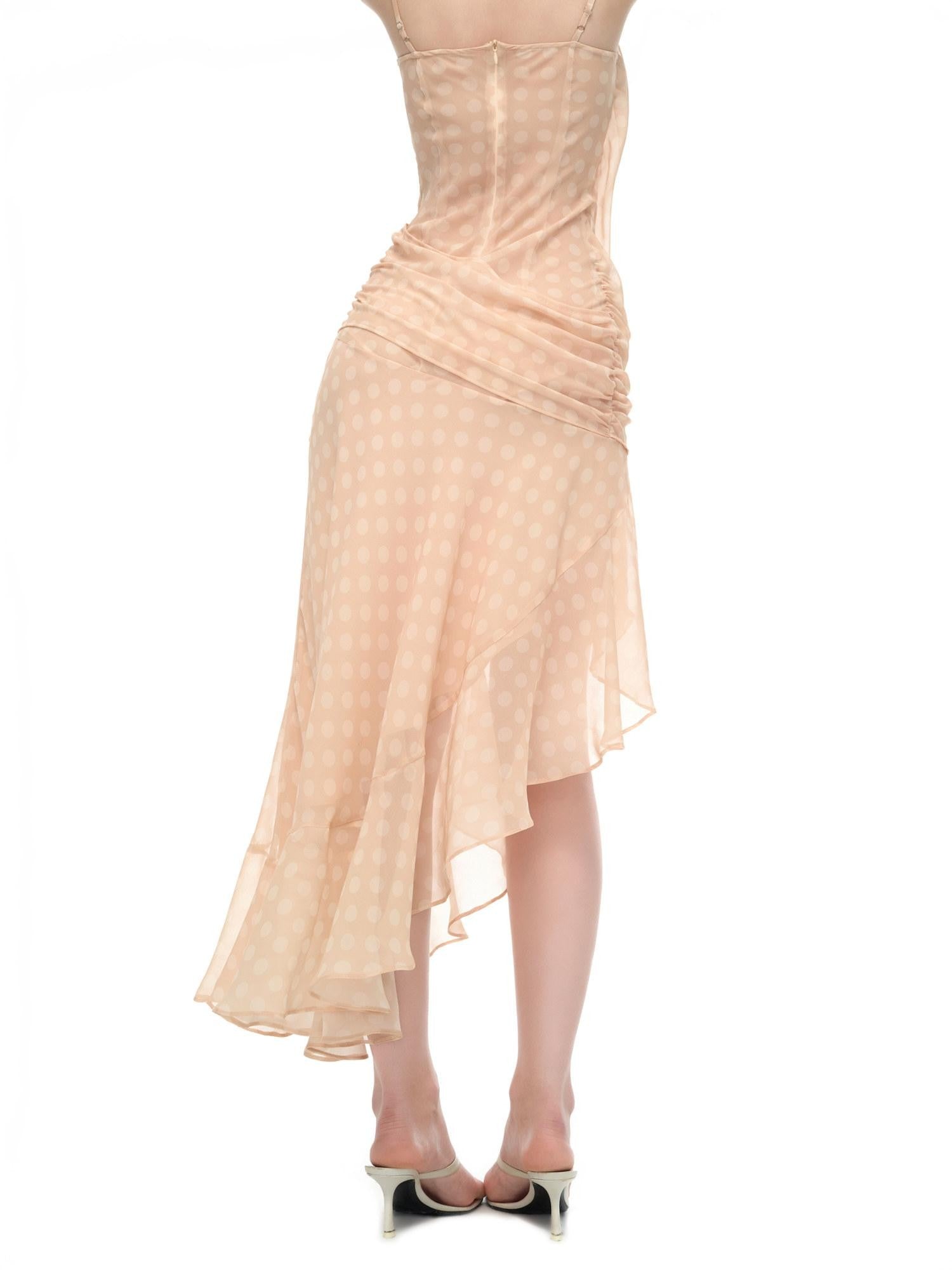 JYOSEI Polka Dot Asymmetric Ruffle Women&