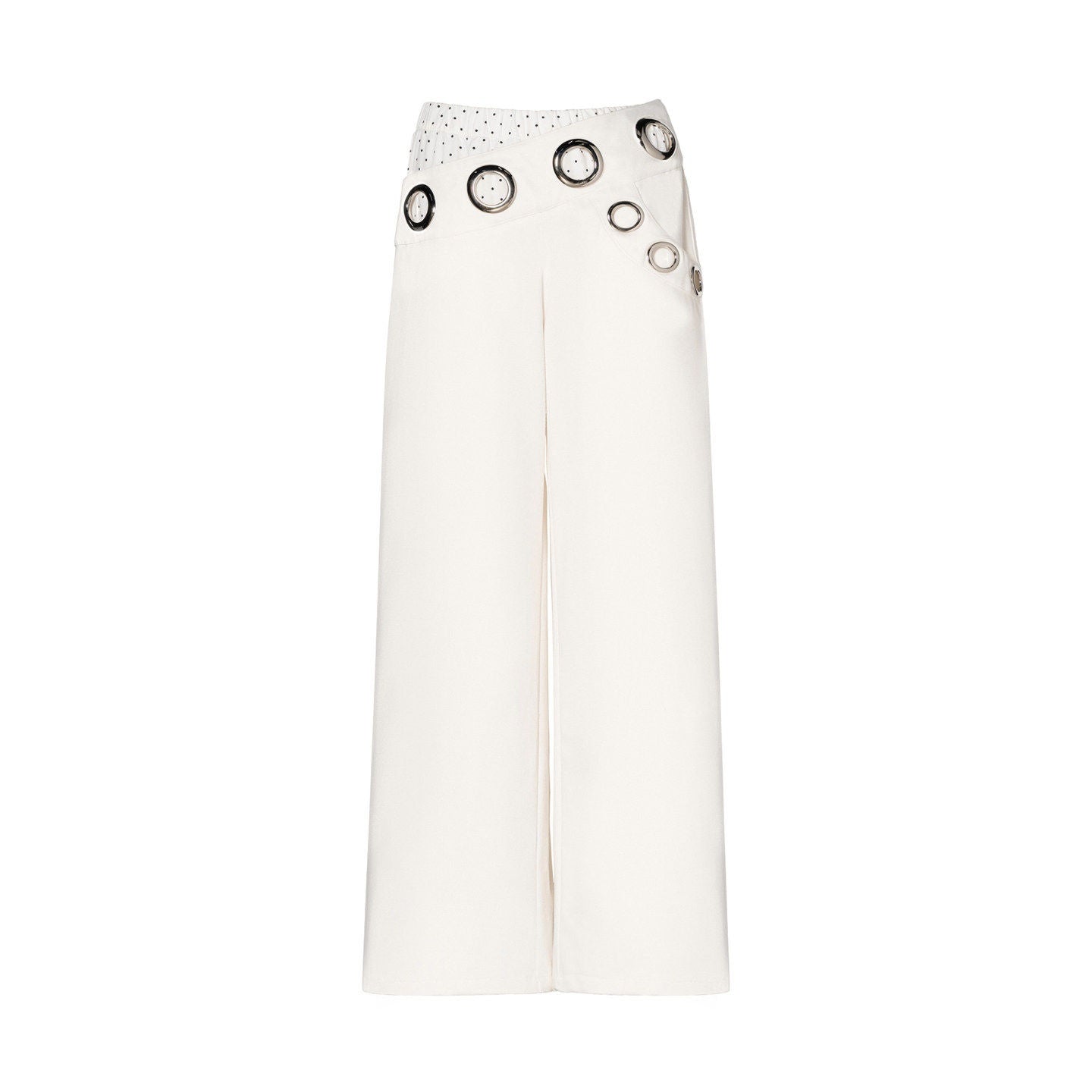 JYOSEI_Polka_Dot_Cargo_Low_Rise_Asymmetric_Patchwork_Wide_Leg_Cotton_Women_Jeans_MISSTT