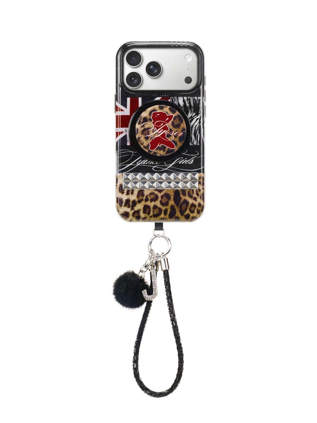 JYOSEI Pom Pom Patchwork Printed Stud Magnetic Film Women&