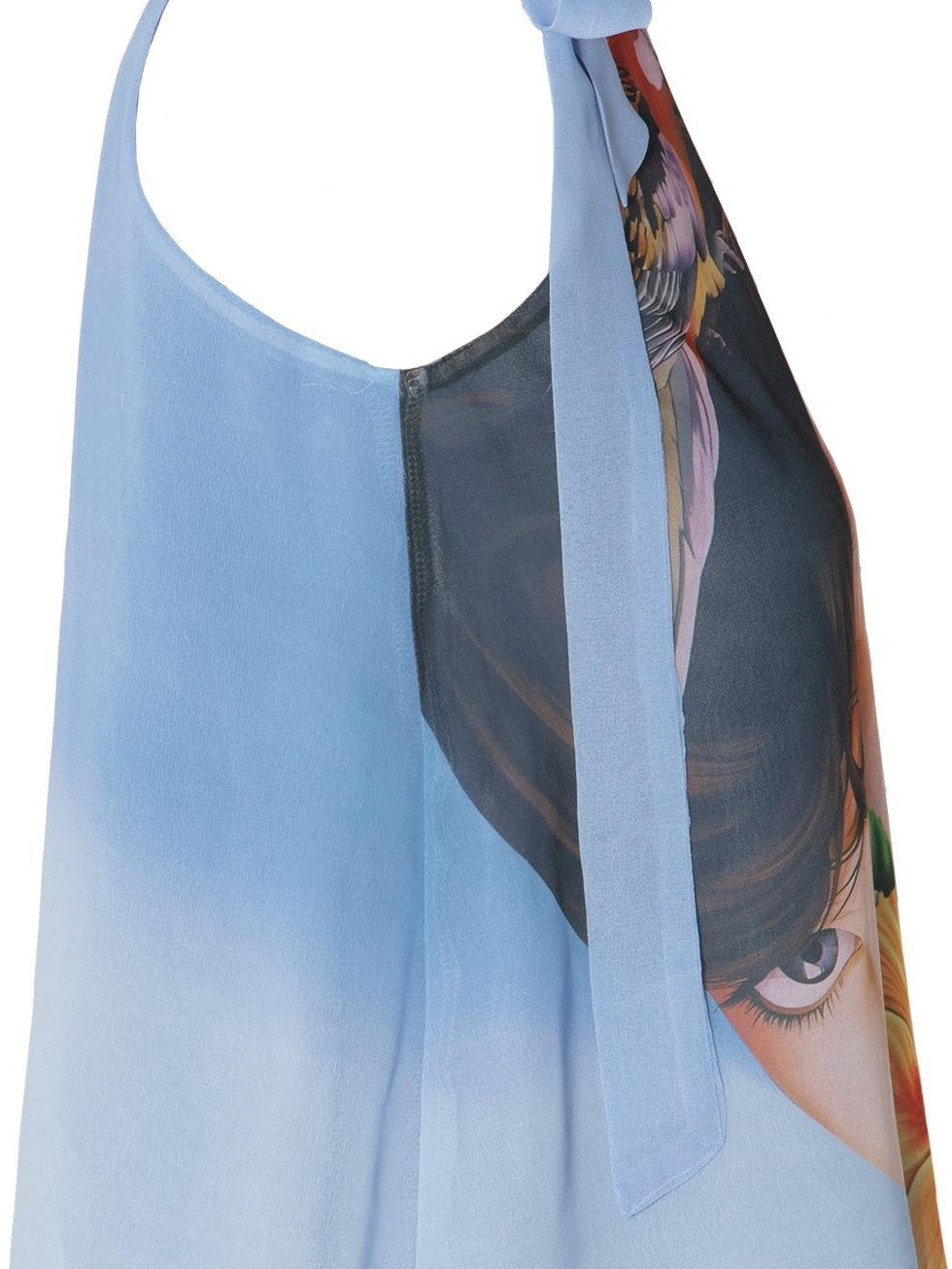 Printed Halter Neck Loose Fit Women&