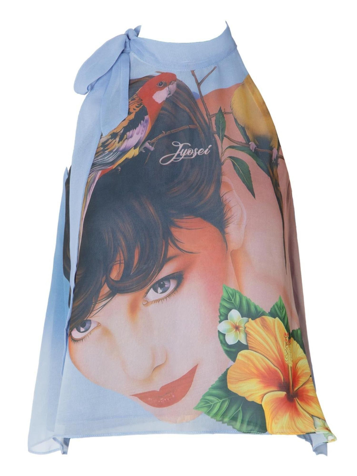 Printed Halter Neck Loose Fit Women&
