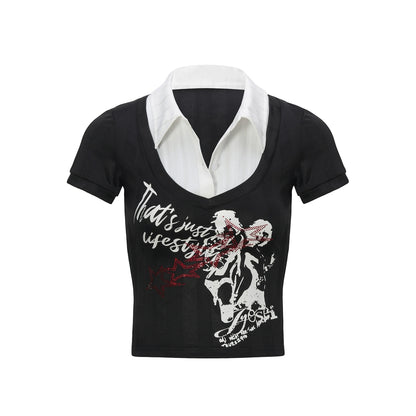 JYOSEI_Punk_Rock_Black_Stripe_Studded_Tee_Shirt_MISSTT