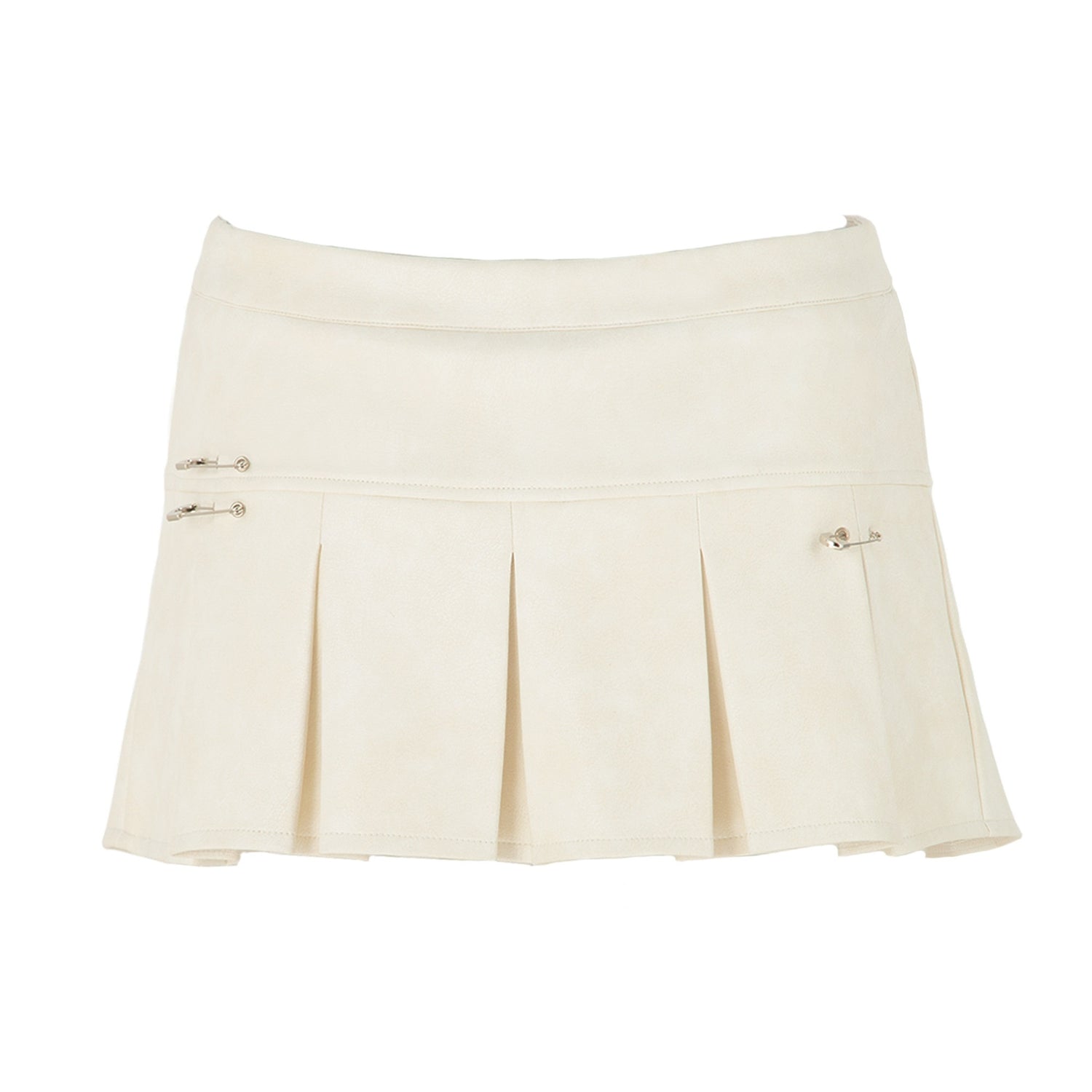 JYOSEI_Red_White_Two_Tone_Pleated_Mid_Rise_Side_Zipper_Women&