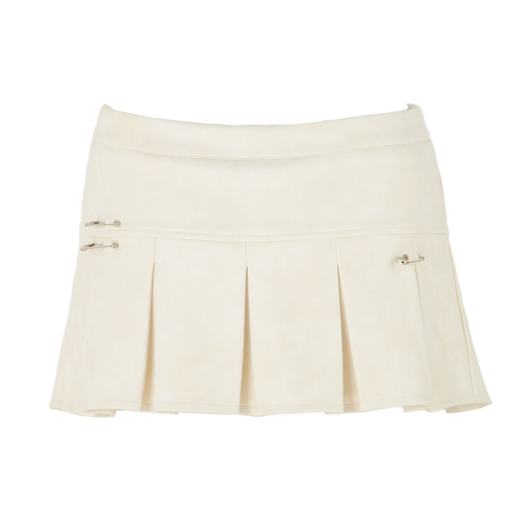 JYOSEI_Red_White_Two_Tone_Pleated_Mid_Rise_Side_Zipper_Women&