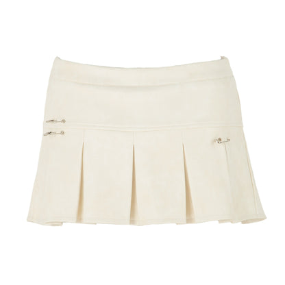 JYOSEI_Red_White_Two_Tone_Pleated_Mid_Rise_Side_Zipper_Women&