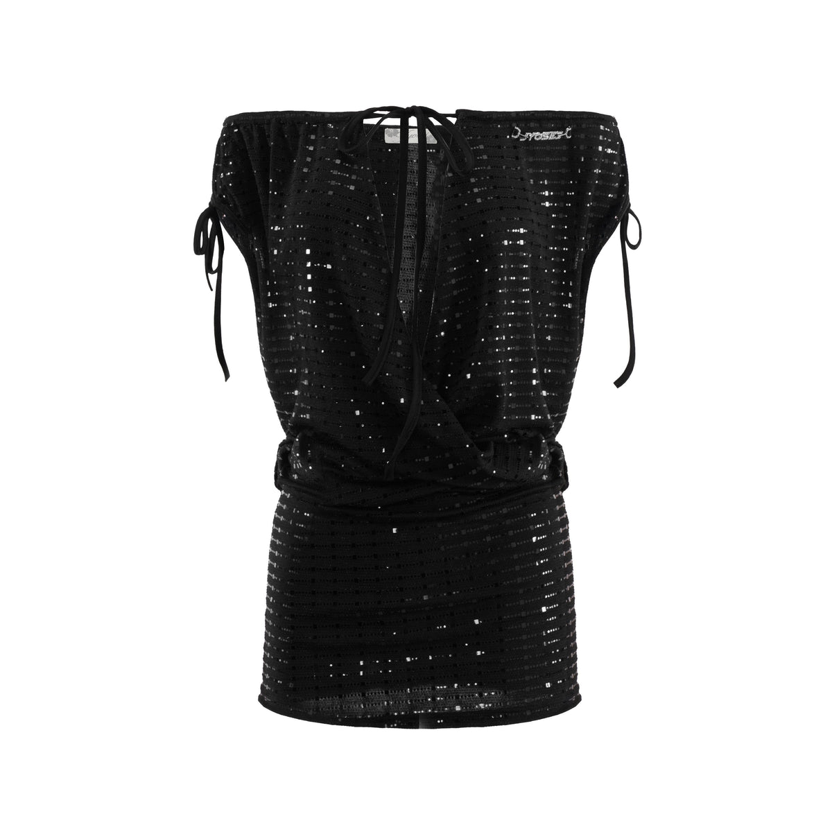 JYOSEI_Sequin_Off_Shoulder_Cutout_Drawstring_Women&