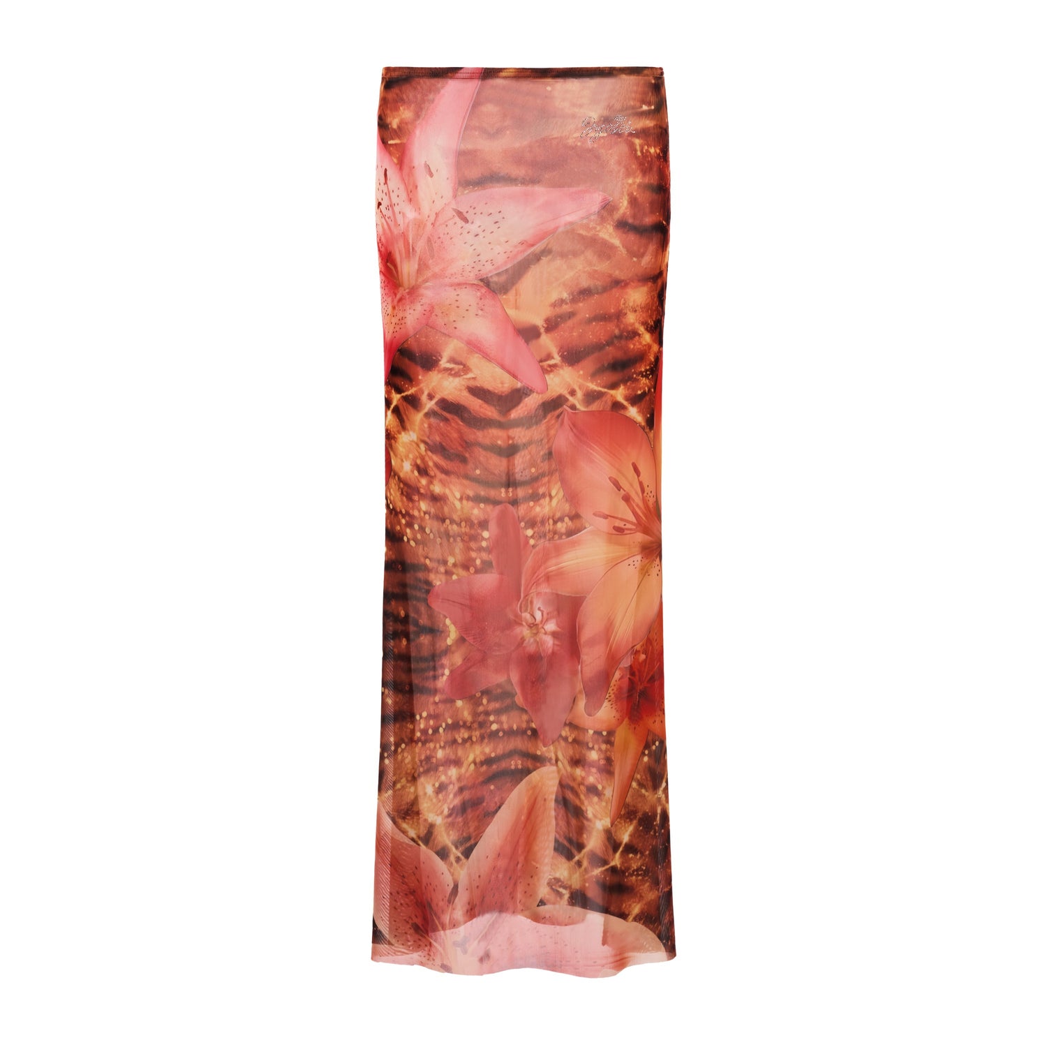 JYOSEI_Tiger_Stripe_Tie_Detail_Skirt_And_Scarf_Set_Women&