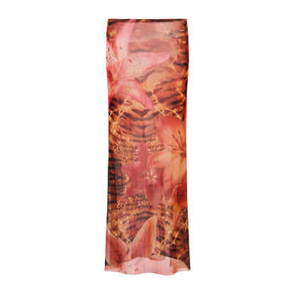 JYOSEI_Tiger_Stripe_Tie_Detail_Skirt_And_Scarf_Set_Women&