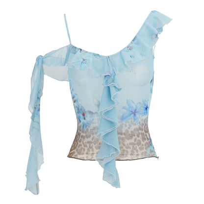 JYOSEI_Vintage_Blue_Leopard_Mesh_Top_With_Ruffle_Hem_MISSTT