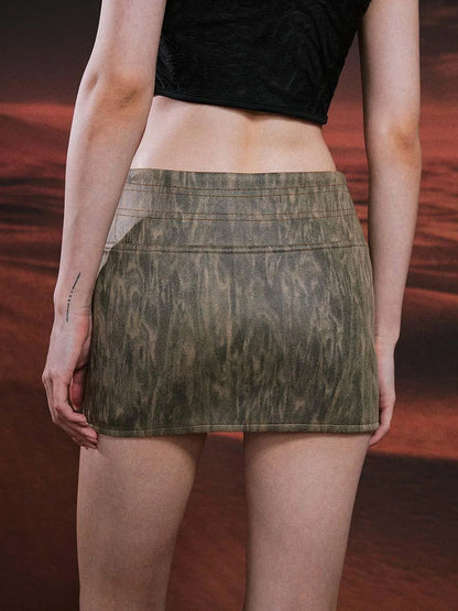 Vintage Suede Look Oversized Jacket And Bodycon Skirt Set