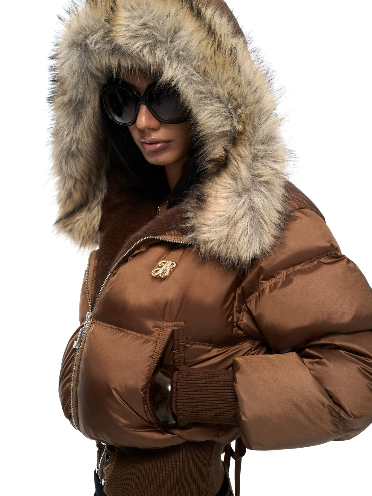 JYOSEI Warm High Waist Hooded Sexy Short Regular Fit Women 85% White Duck Down Coat