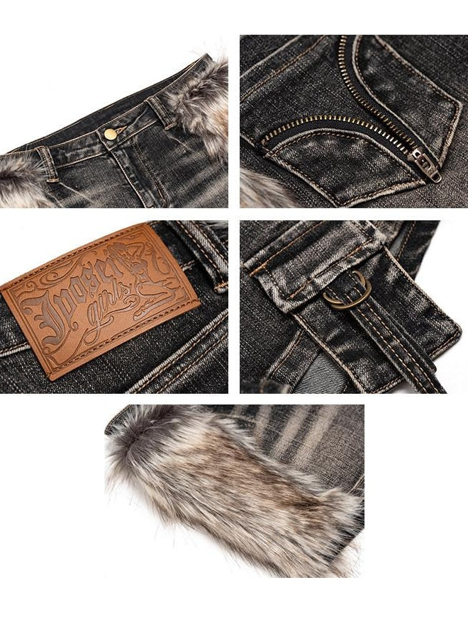 JYOSEI Washed Low Rise Hot Girl Tight Pockets Women Button Fly Stretch Black Shorts