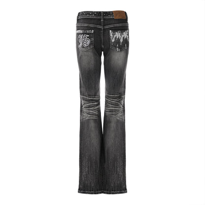 JYOSEI_Washed_Vintage_Embroidered_Rhinestone_Micro_Flare_Women&