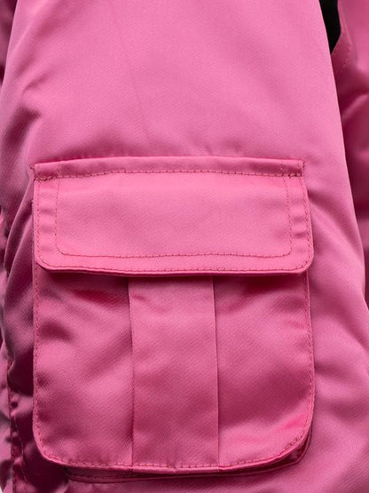 JYOSEI Women Black Pink Cropped Jacket With Pleated Detail