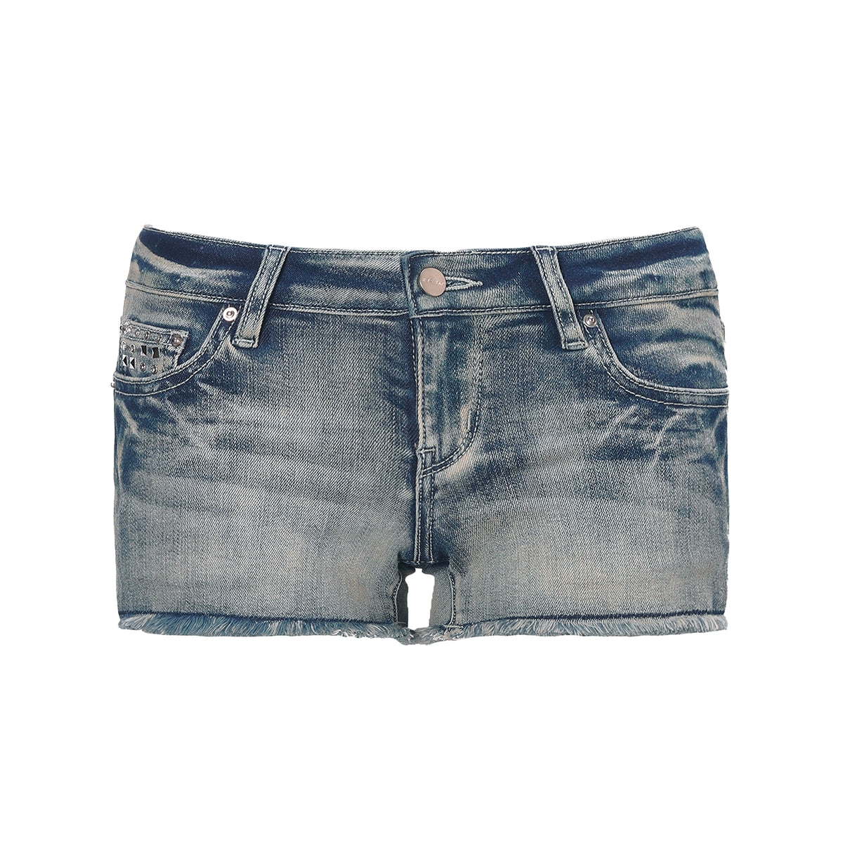 JYOSEI_Y2K_Distressed_Embroidered_Denim_Shorts_Low_Rise_Ripped_Jeans_With_Studs_MISSTT
