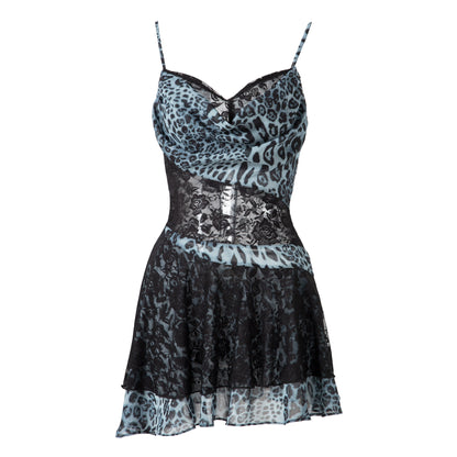 JYOSEI_Y2K_Leopard_Lace_Trim_Sheer_Chiffon_Slip_Dress_V-Neck_T-Shirt_Long-Sleeve_MISSTT
