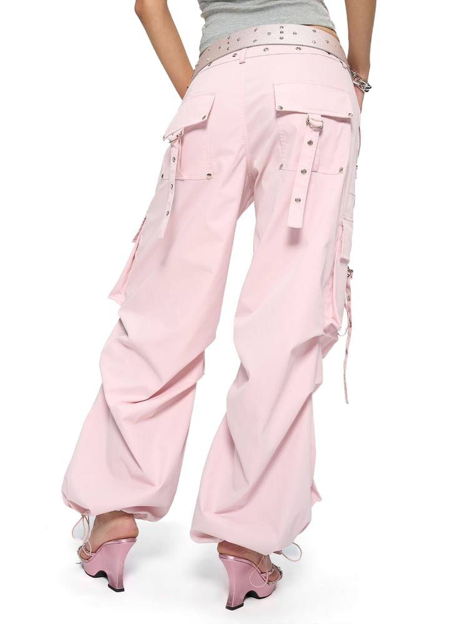JYOSEI Y2K Low Waist Cargo Wide Leg Pants with Rivet Eyelets