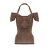 JYOSEI_Y2K_Strap_Top_With_Draped_Neckline_&_Gradient_Rhinestones_MISSTT