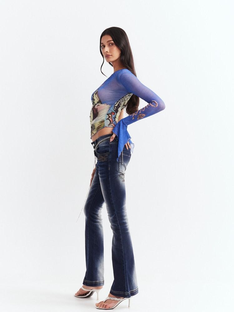 JYOSEI Y2k One Shoulder Ruffle Edge Fitted Women&