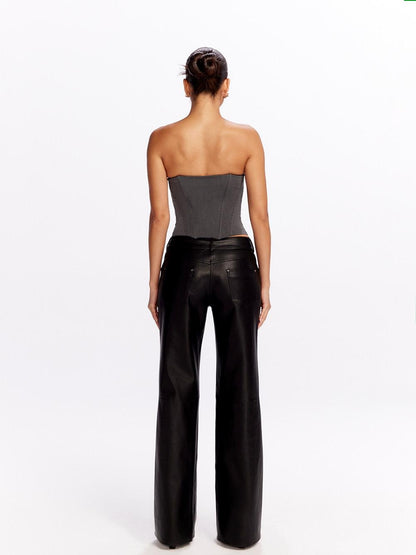 JYOSEI Zipper Front Original Slim Fit Dark Gray Polyester Casual Tank Tops