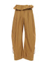 Khaki Lace Ruffle Flared Palazzo Trousers