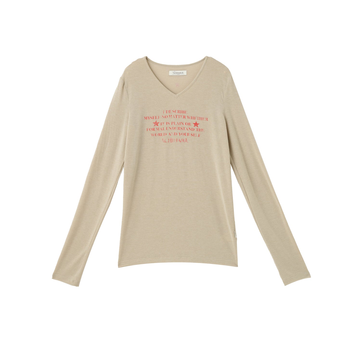 Achihara Long Sleeve T-Shirt With Inspirational Print Describe Yourself Beyond Rules