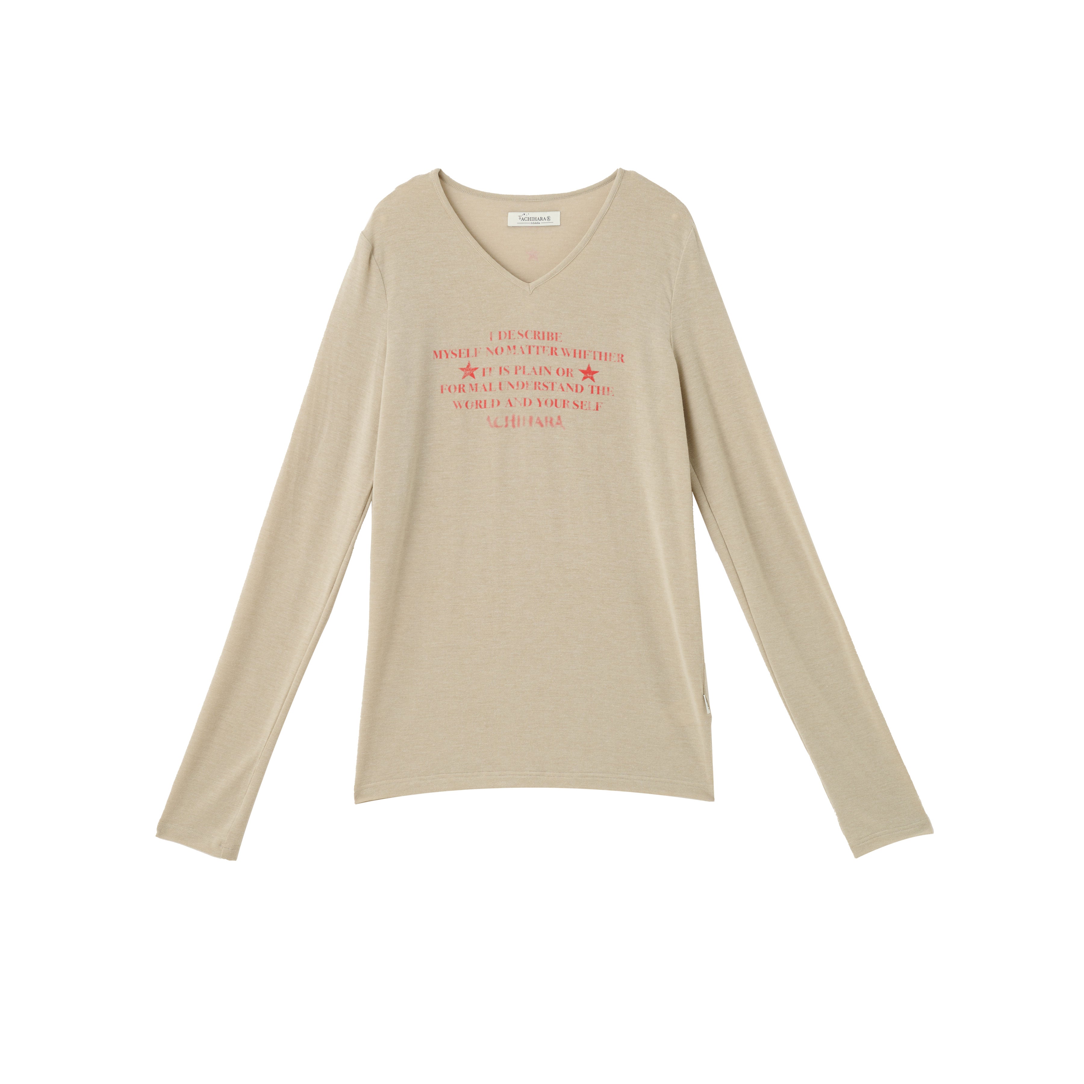 Achihara Long Sleeve T-Shirt With Inspirational Print Describe Yourself Beyond Rules
