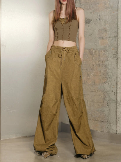 High Quality Drawstring Parachute Pants