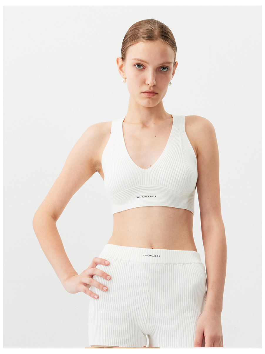 Knitted Backless Sports Bra Set