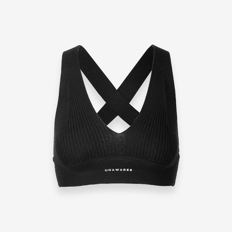 Knitted Backless Sports Bra Set