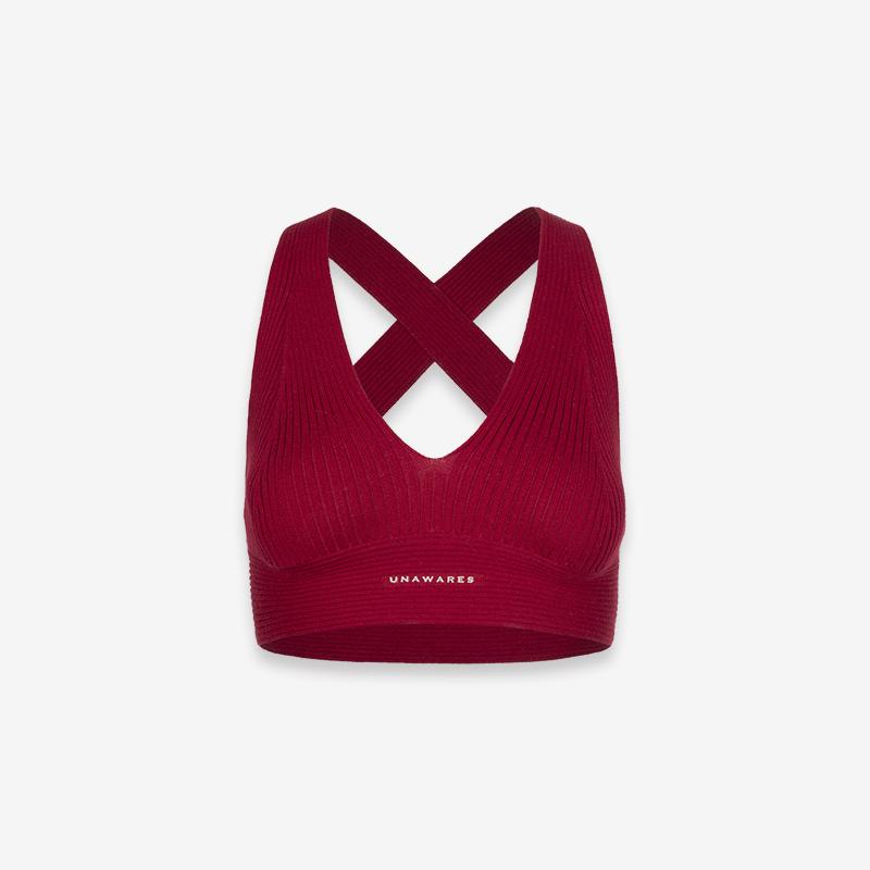 Knitted Backless Sports Bra Set