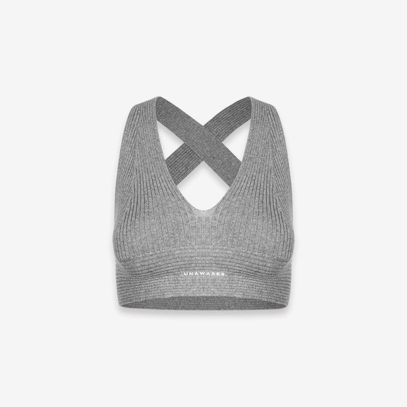 Knitted Backless Sports Bra Set