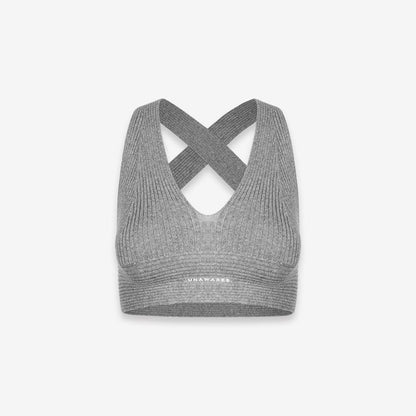 Knitted Backless Sports Bra Set