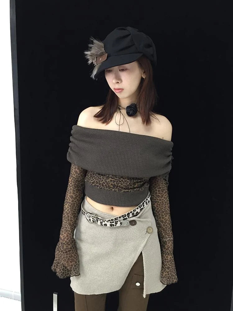 Knitted Beige Stretchy Coconut Button Skirt