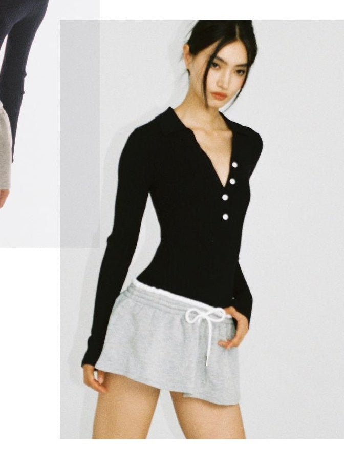 Knitted Mesh Panel Sporty High-Intelligence Dress