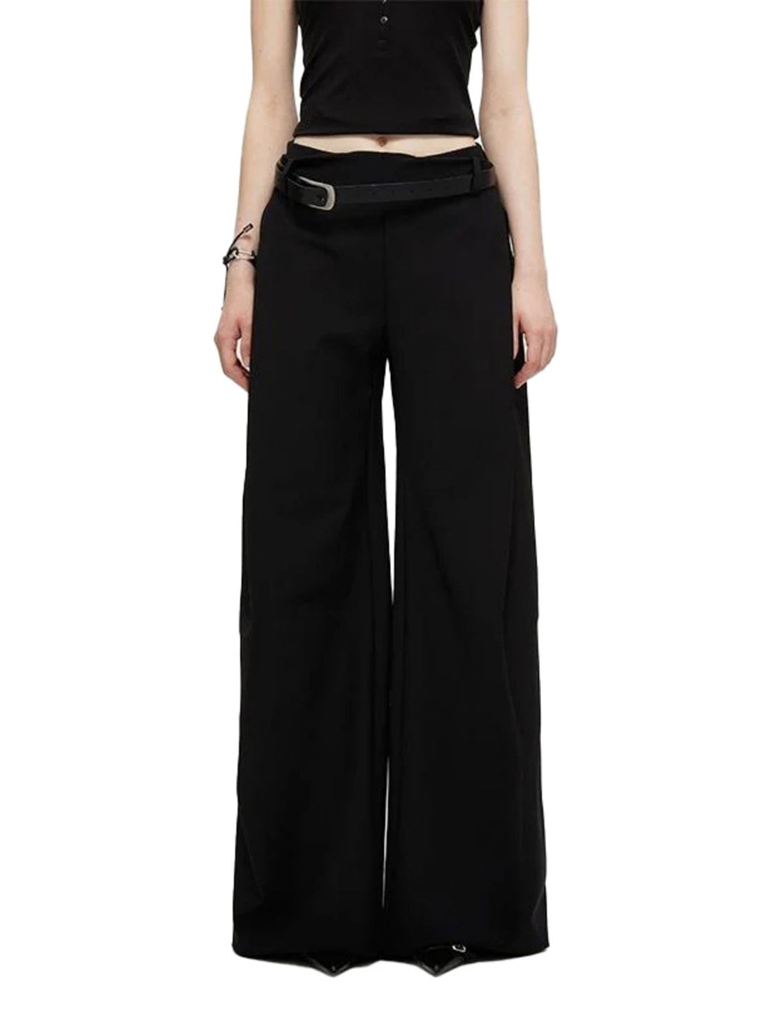 Kvkv 22Batwoman22 Structural Silhouette Bat Trousers American Retro Loose Wide Leg Waist Cinched Suit Pants 1