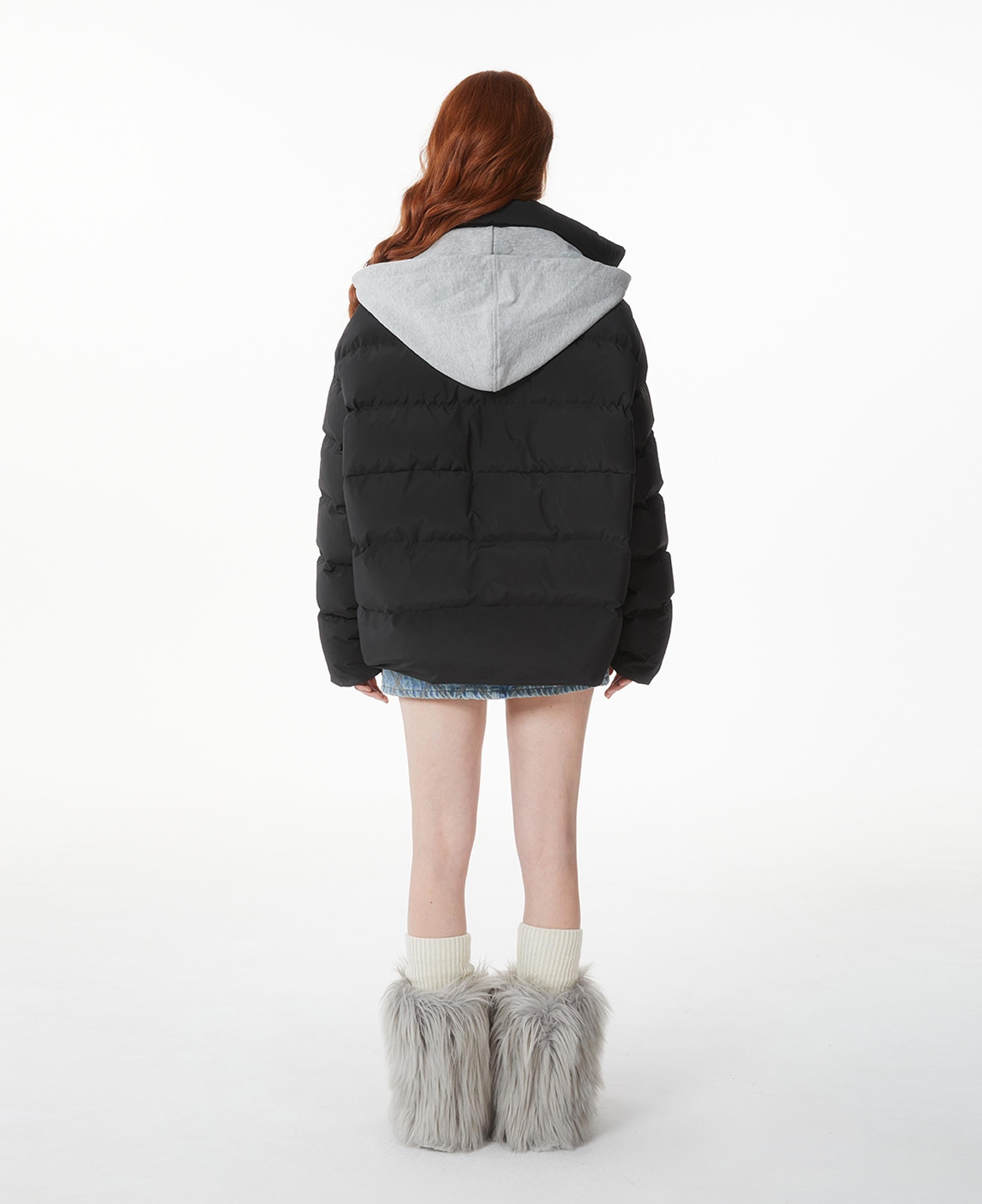 Kvkv 22One Winter22 Os Ultra Warm Detachable Hooded Black Front Short Rear Long Cocoon Duck Down Jacket 17