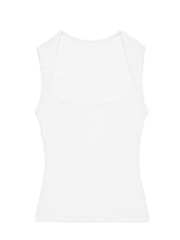 Kvkv 22Skincare Mask22 American Retro Square Neck Button White Casual Outerwear Tank Top 6