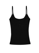 Kvkv Black And White Gray Three Button Camisole American Style Spicy Girl Slim Fit Slimming Hanging Neck Wearing Summer Base Sleeveless Top 3