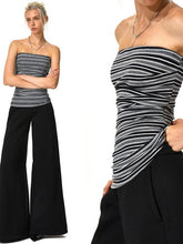 Kvkv Black And White Irregular Stripe Strapless 1