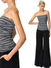 Kvkv Black And White Irregular Stripe Strapless 3