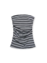 Kvkv Black And White Irregular Stripe Strapless 6