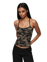 Kvkv Black Border Tank Camouflage Camisole American Retro Slim Fit Slimming Effect Washing Water Wearing A Cross Shaped Vest Top For Women 1