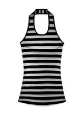 Kvkv Black Gray Wide Striped Tencel Adjustable Neck Vest 6