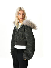 Kvkv Camouflage Real Fur Collar Hooded Jacket 23