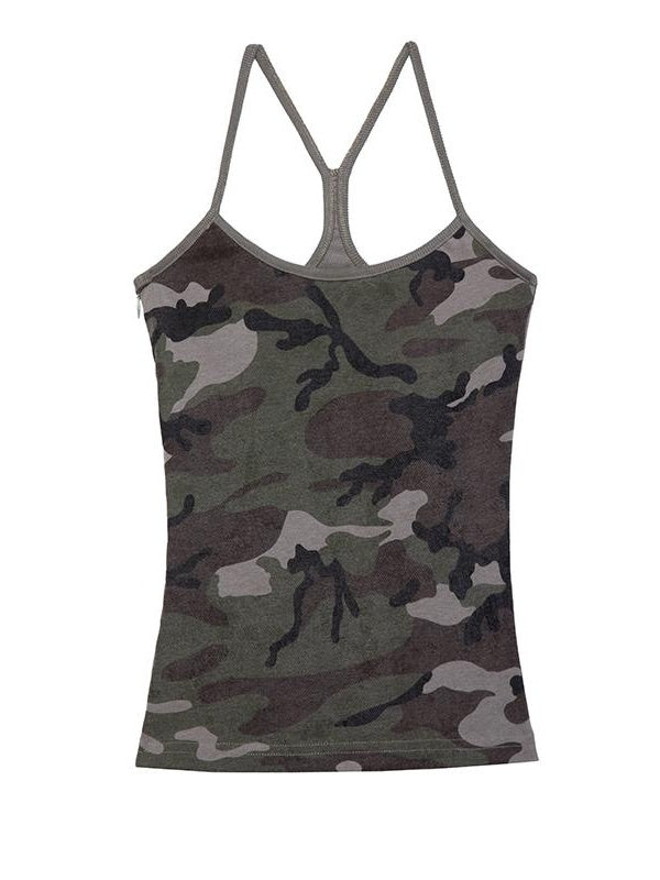 Kvkv Camouflage Striped Tank Strap American Retro Slim Fit And Slimming Niche Beauty Back Cover Breast Cross Vest 2